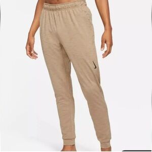 Nike dri-fit Yoga pants Beige Sweatpants with Black Swoosh size small